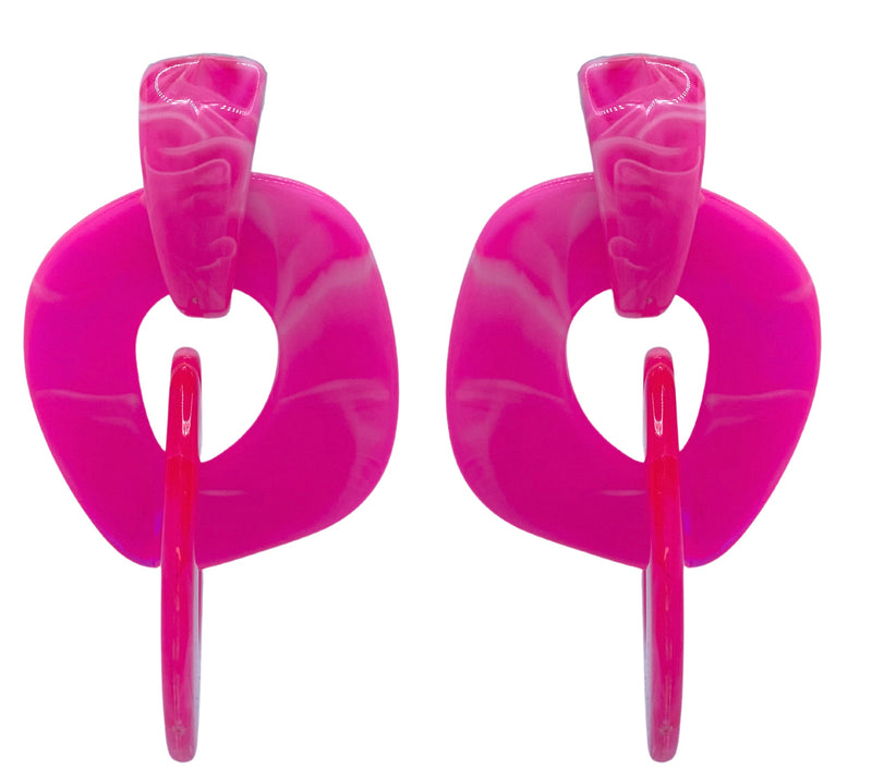 Resin Chain Drops - Hot Pink