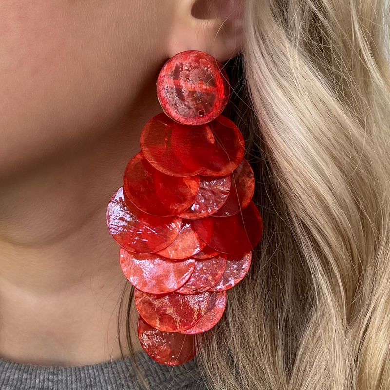 Sea Glass Drops - Red