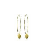 Jaguar Charm Gold Wire Hoop (case pack of 2) - wholesale