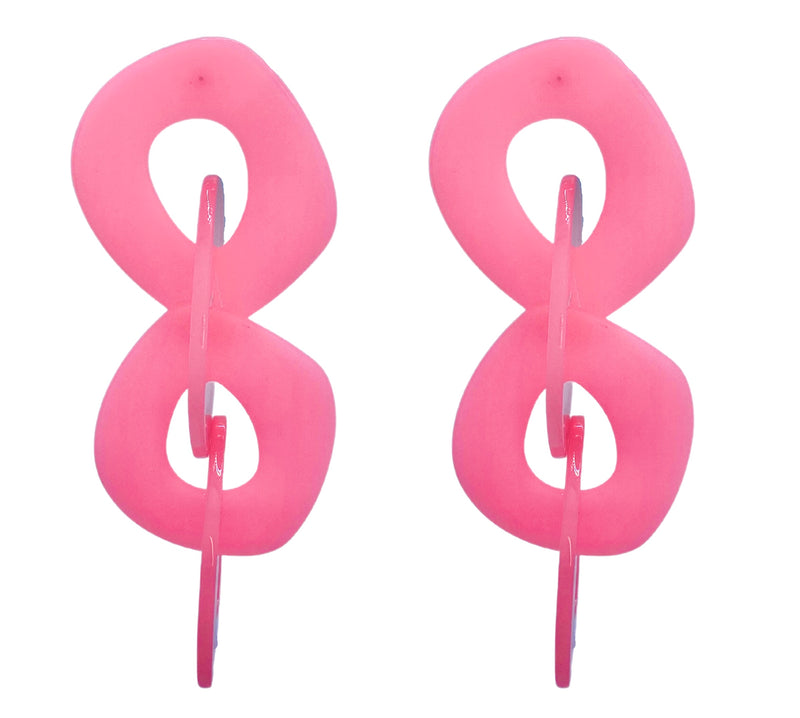 Link Drop Earring - Pink