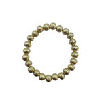 Brushed Metal Bead Bracelet  (more sizes) - Gold