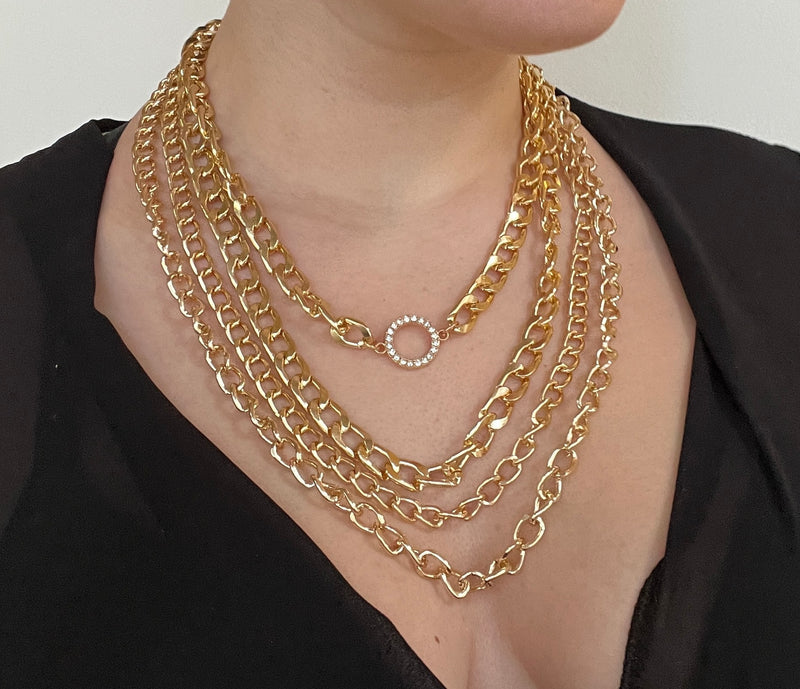 Quad Layered Chain Necklace