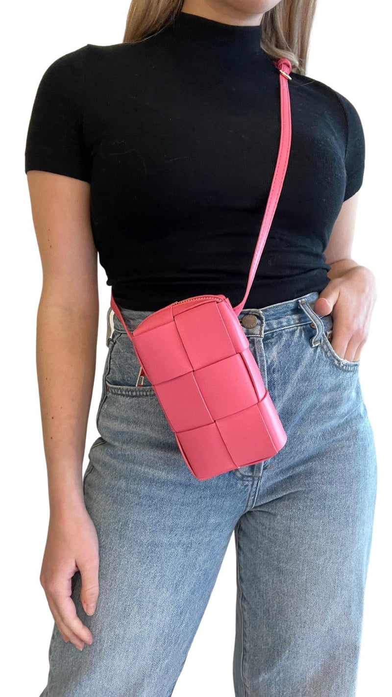 Quilted Crossbody Bag - Hot Pink