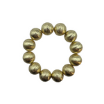Brushed Metal Bead Bracelet  (more sizes) - Gold
