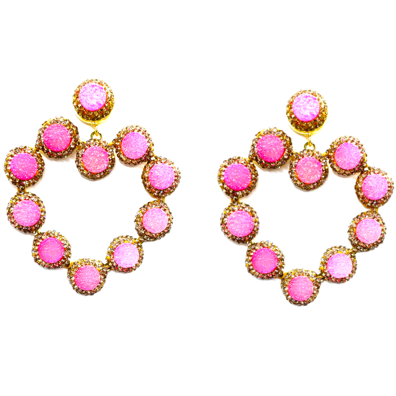Druzy Heart Drops