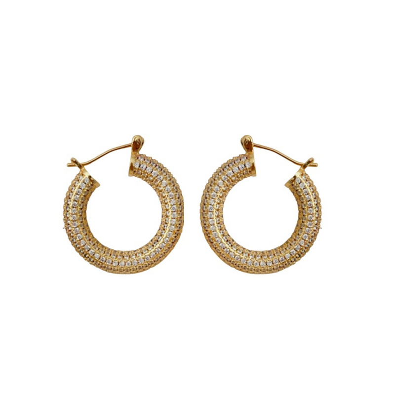 Pave Gold Hoop