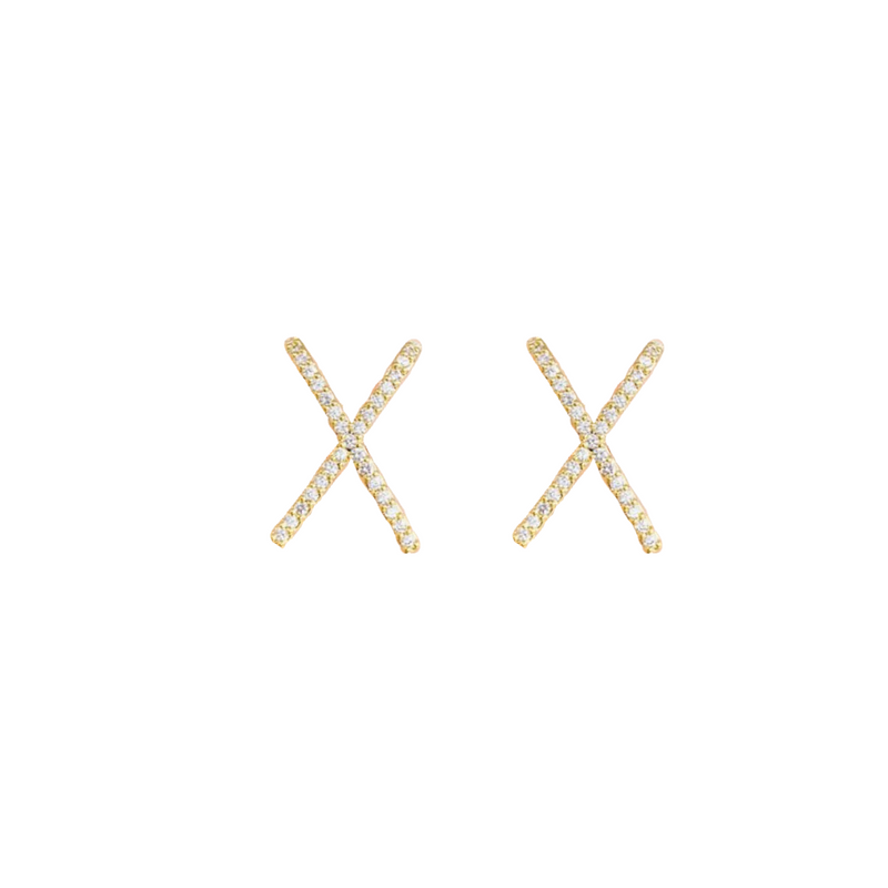 Pave Criss Cross Studs