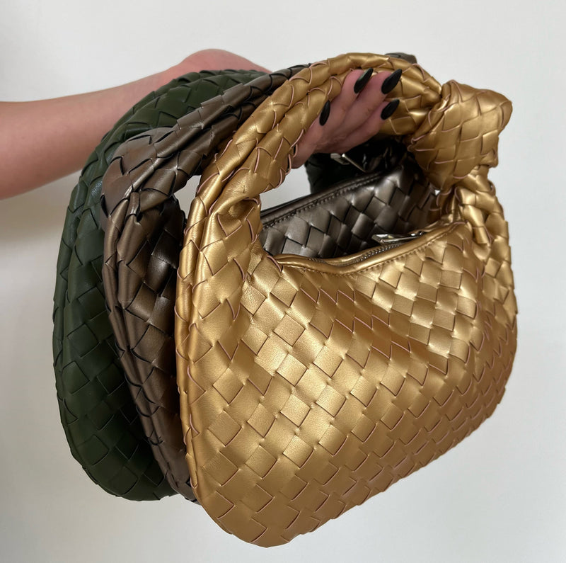 Braided Hattie Bag - Metallic Gold