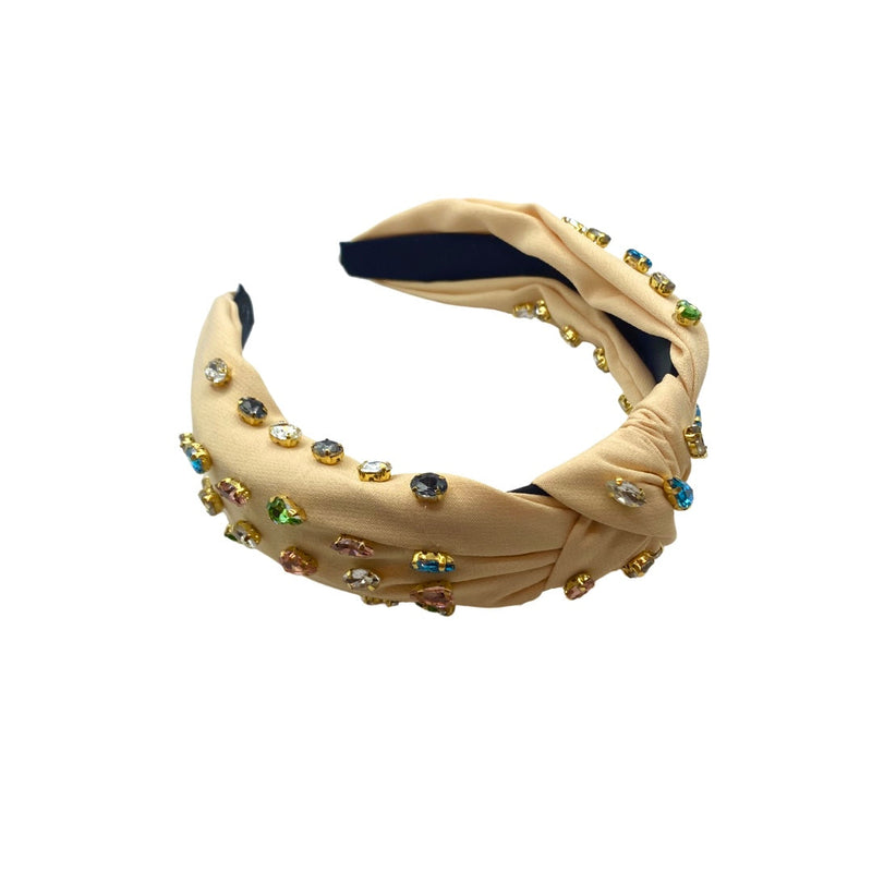 Bejeweled Headband - Tan