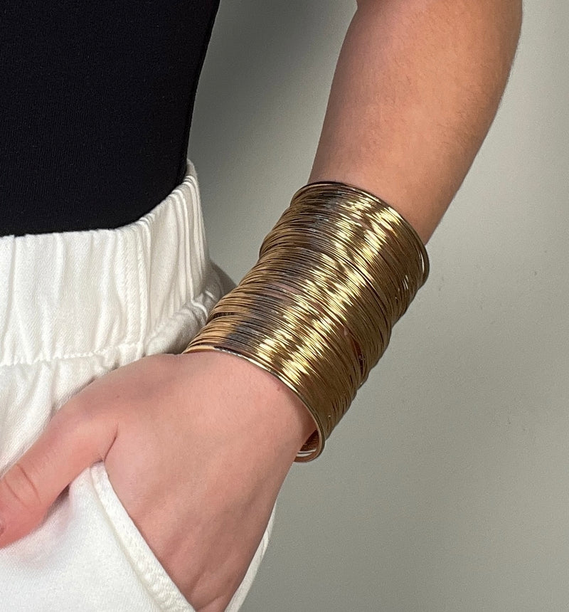 Extended Gold Wire Cuff - wholesale