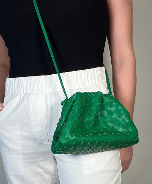 Woven Cloud Clutch - Emerald