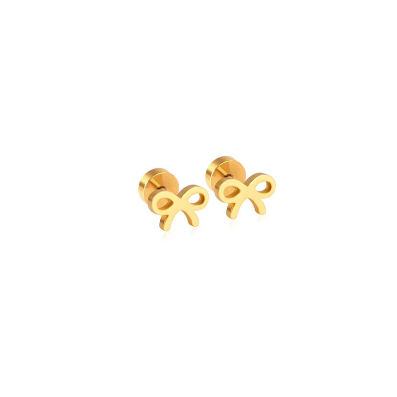 Golden Bow Studs (case pack of 2)-wholesale