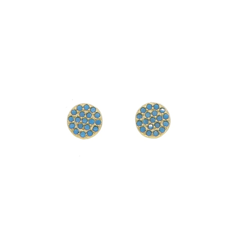 Pave Turquoise Round Stud