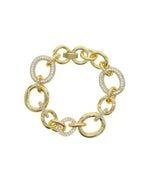 Circular Pave Gold Link Bracelet