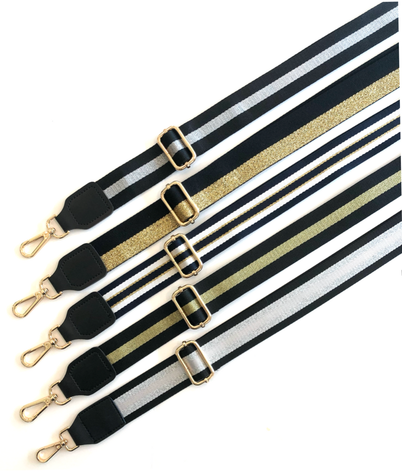 Metallic Stripe Adjustable Bag Straps