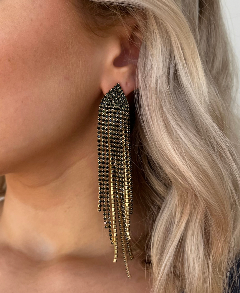 Triangle Crystal Drops - Black