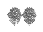 Crystal Cluster Earrings - Silver