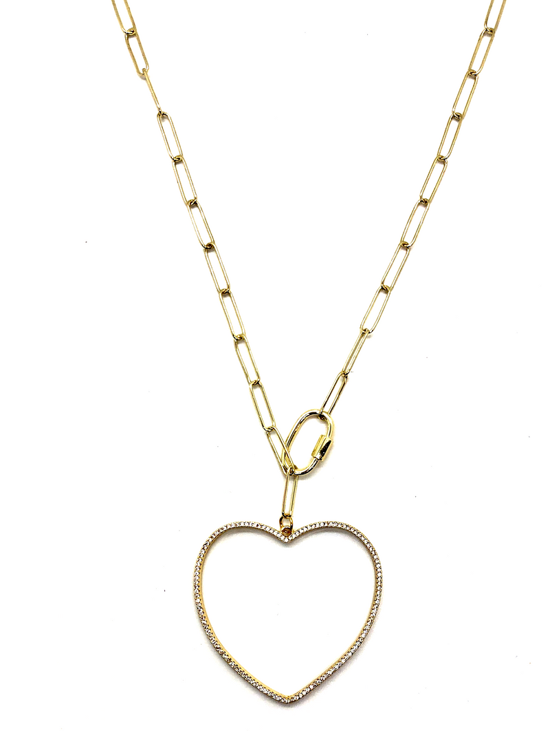 Pave Heart Convertible Chain