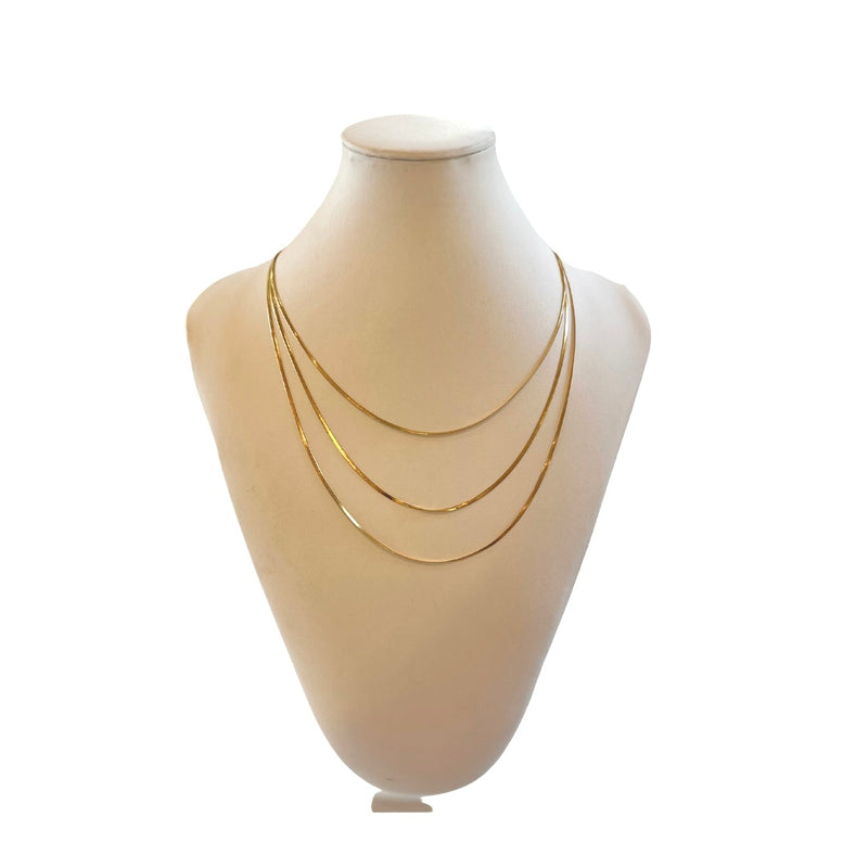 Triple Layered Gold Chain Necklace