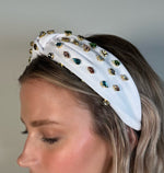 Bejeweled Headband - White